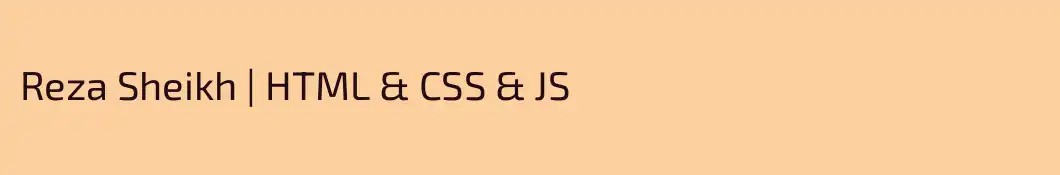 Reza Sheikh | HTML & CSS & JS